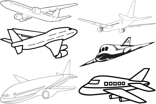 美しい花の画像 最高かつ最も包括的なシルエット 白黒 飛行機 イラスト