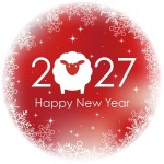 年賀状　2027　無料イラストテンプレート　フリー素材ダウンロード